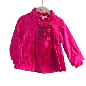 NWOT Baby Girls Baby Beetle Jacket – Pink with Button Closure and Ruffled Detail